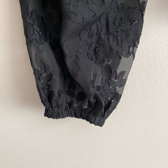 Anthropologie Current Air Smocked Black Lace Blouse Size Small NWT Whimsygoth - Picture 5 of 10